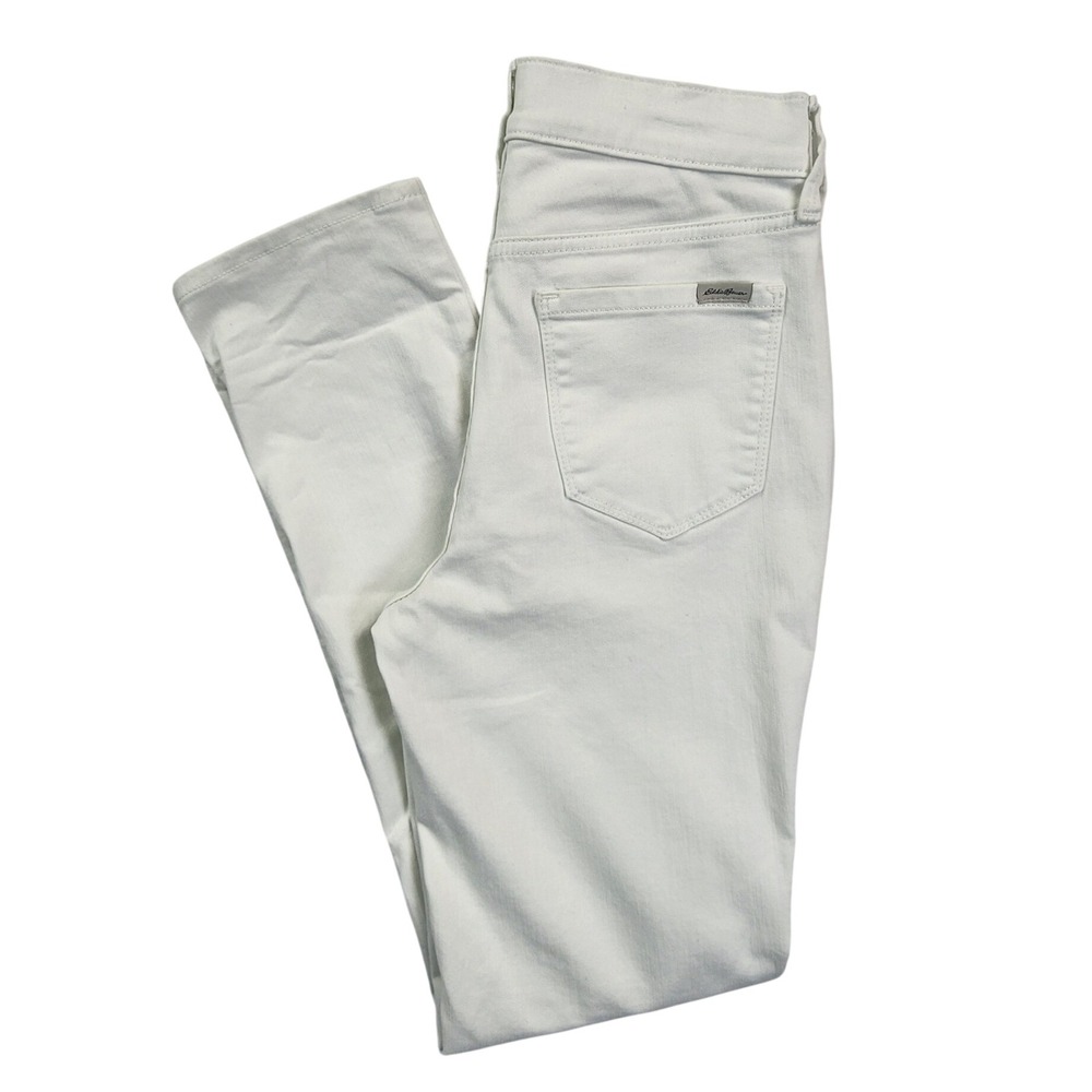 Eddie Bauer White Revival High Rise Straight Jeans Minimalist Coastal Summer 23